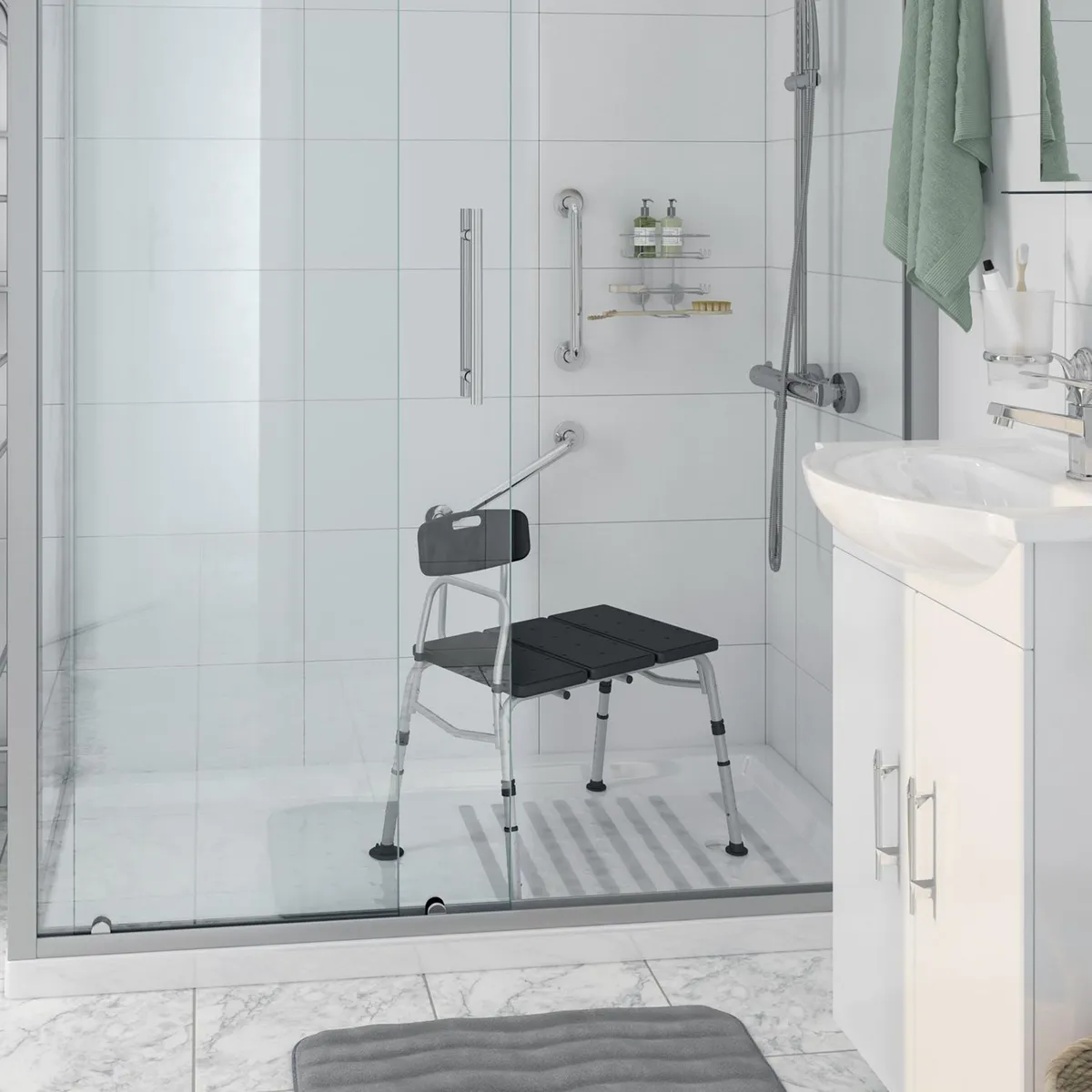 Sensi Dacqua - Silla para bano 60.5x53x53 cm gris