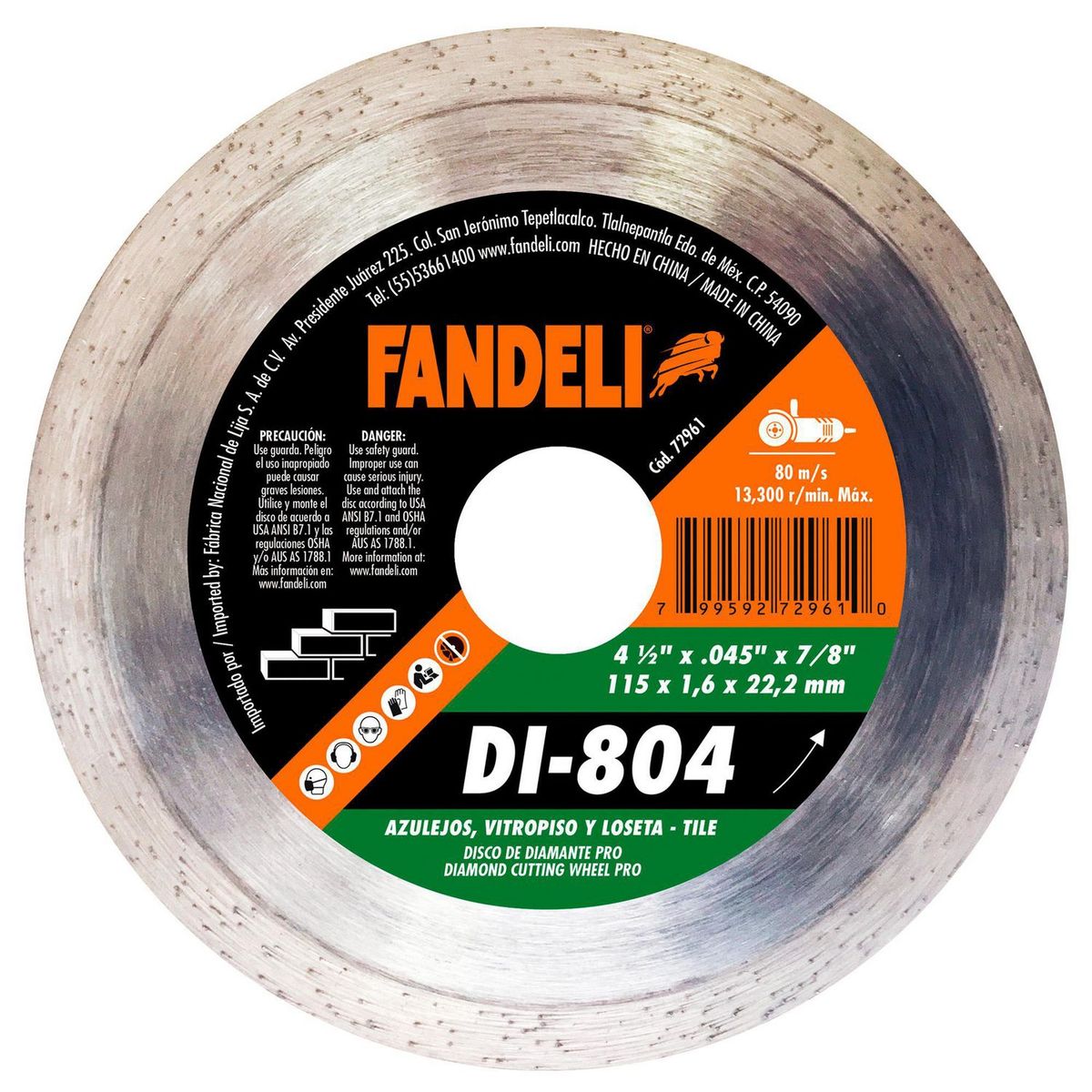 Disco Corte Diamante Continuo 4-1/2", marca Fandeli - Foto 2