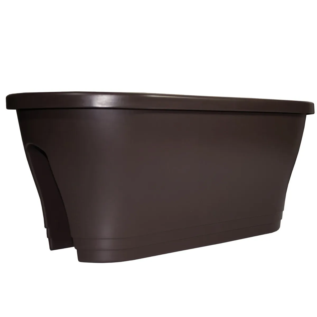 Plasvic - Maceta grande para barandal color chocolate