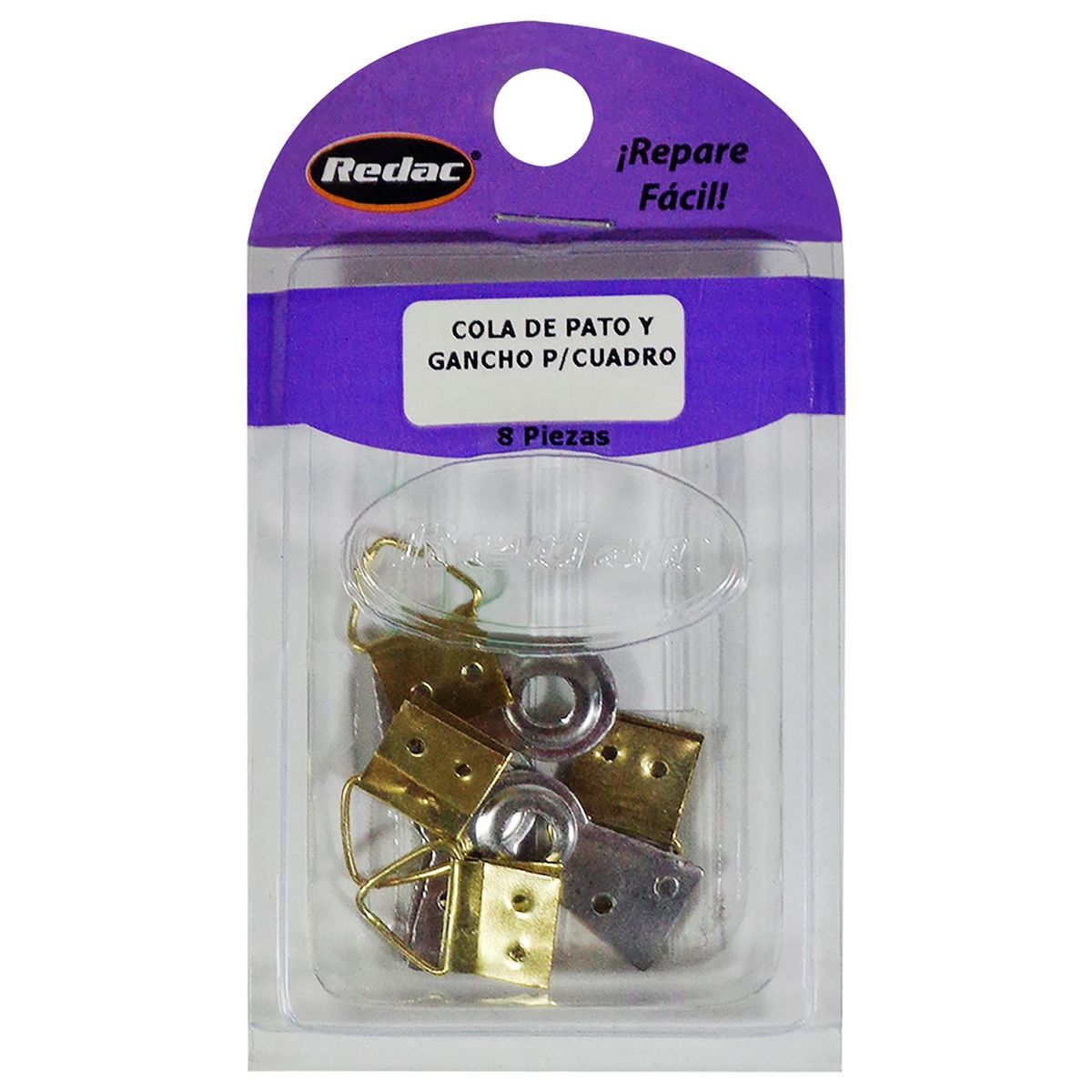 Redac - cola de pato y gancho p/cuadro 8pz