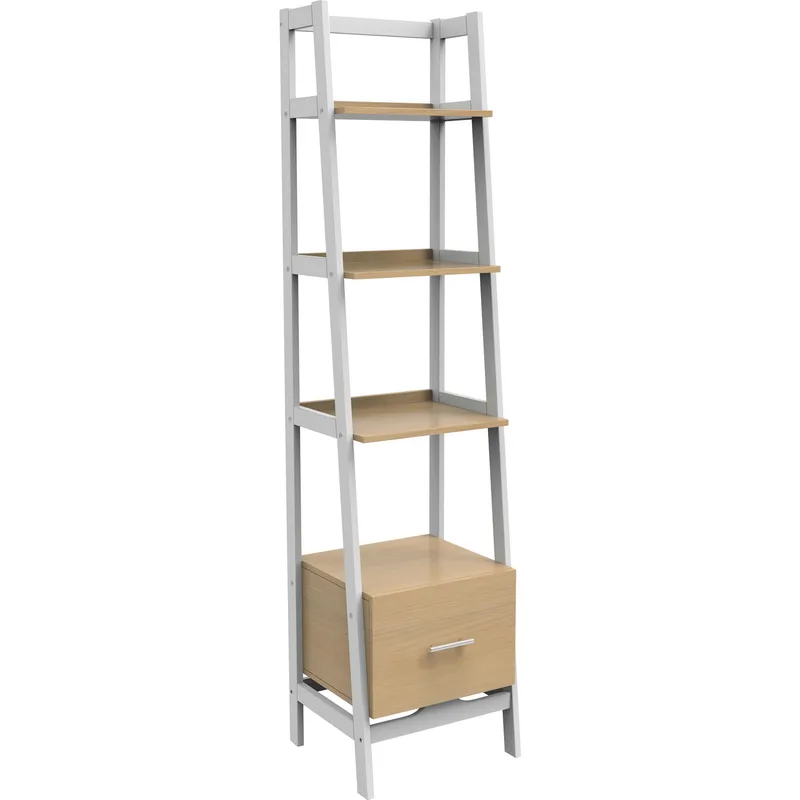 Just Home Collection - Librero con 1 cajon y 3 repisas blanco