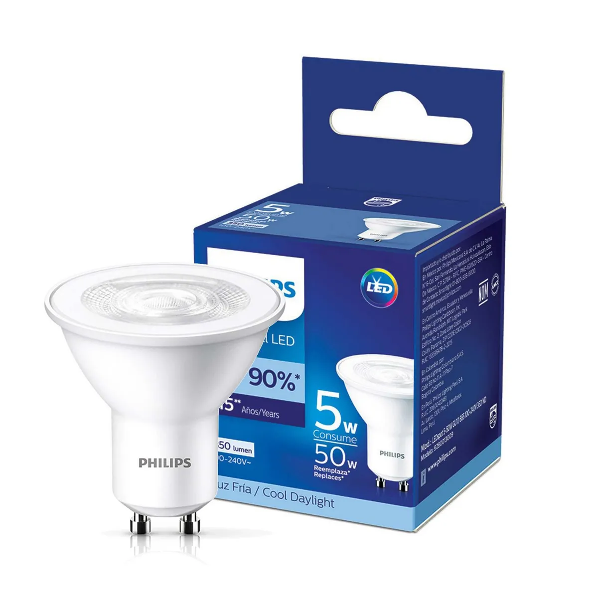 Foco Led Luz Fría GU10, marca Philips - Foto Principal