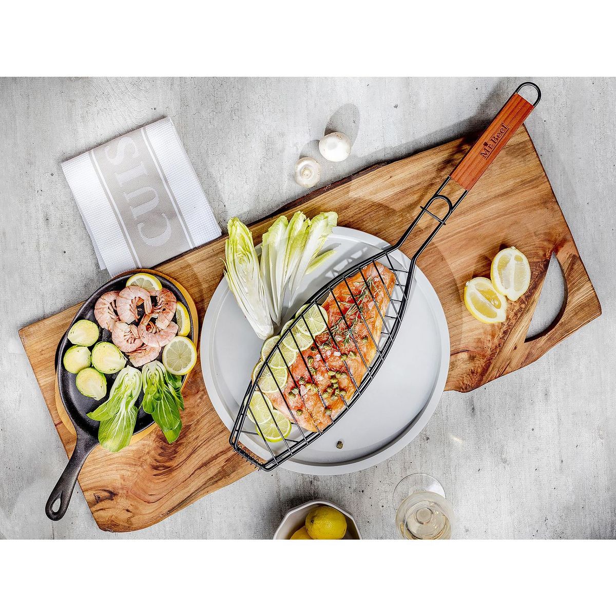 Mr Beef - Rejilla para Pescado con Mango de Madera