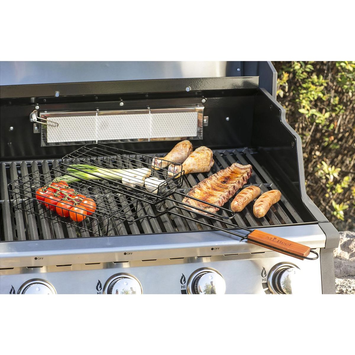 Mr Beef - Rejilla multifuncional c/ mango madera