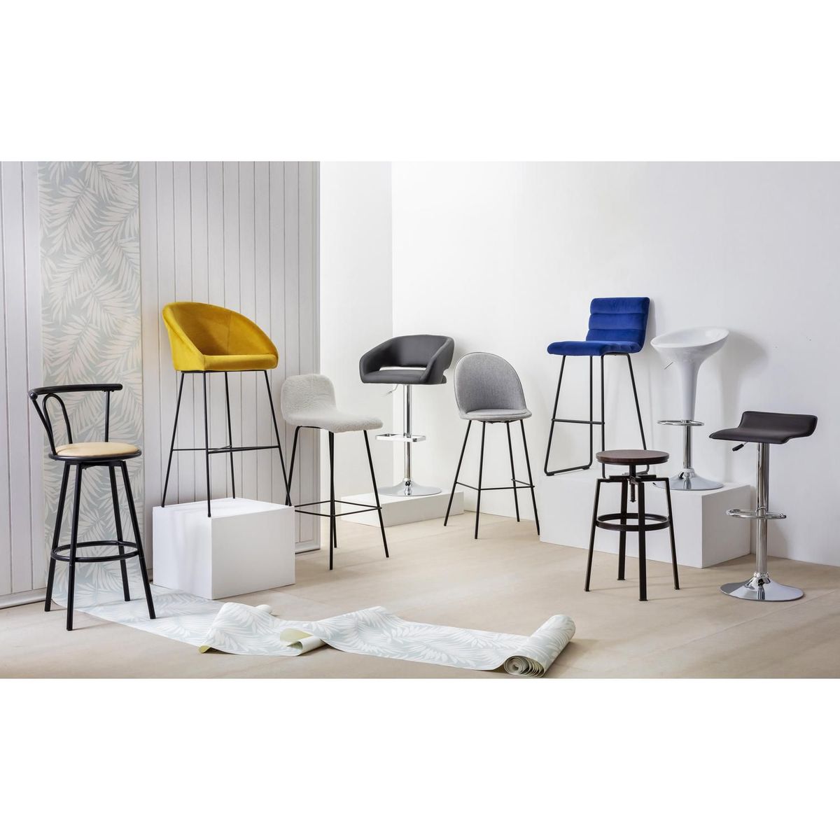 Just Home Collection - Silla bar enzo chocolate