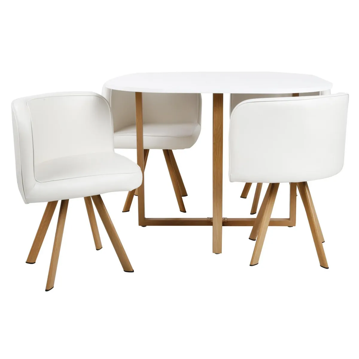 Just Home Collection - Comedor con 4 Sillas Pizza 100X100X75 cm