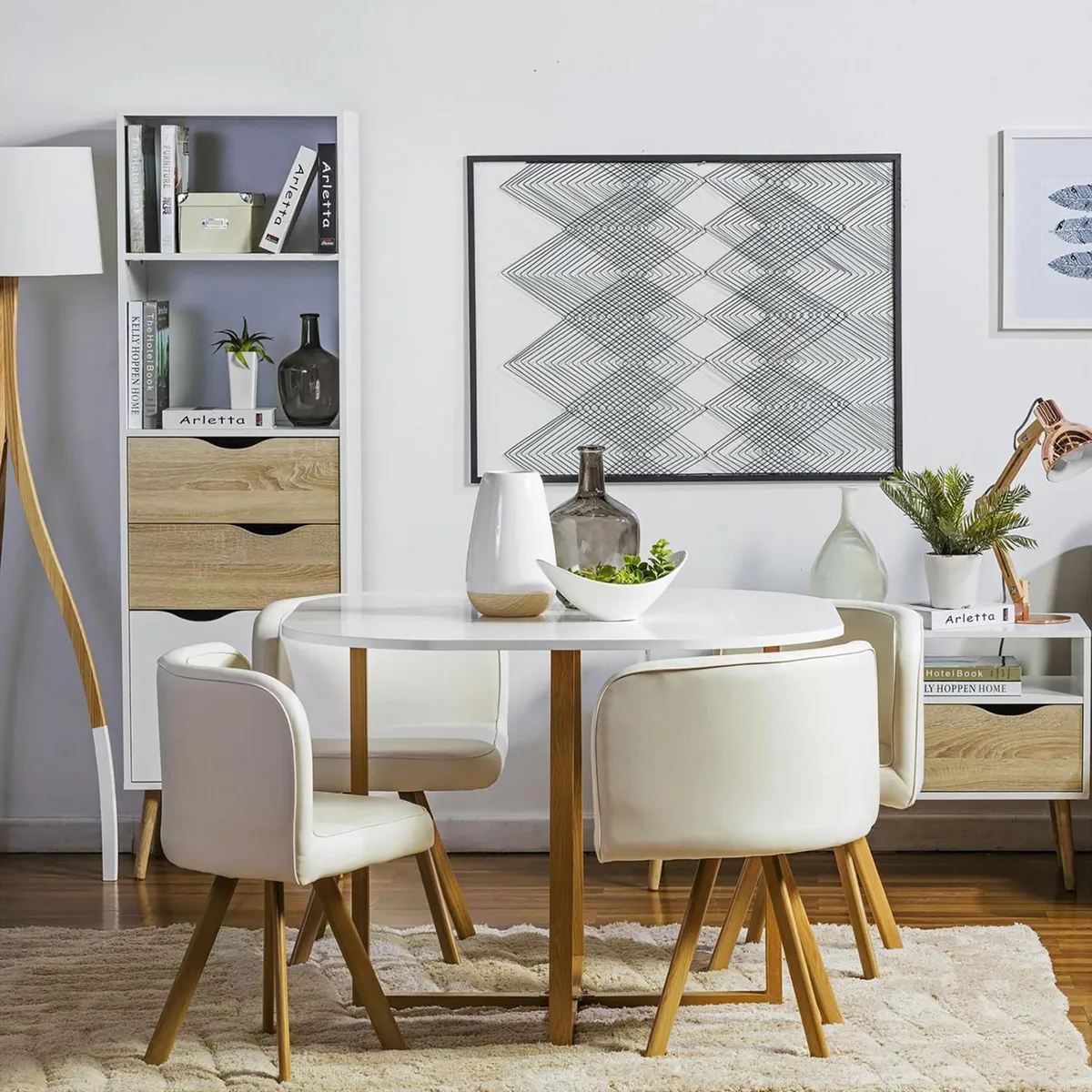 Just Home Collection - Comedor con 4 Sillas Pizza 100X100X75 cm