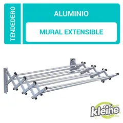 Tendedero de pared de aluminio de 100 x 61 x 22 cm