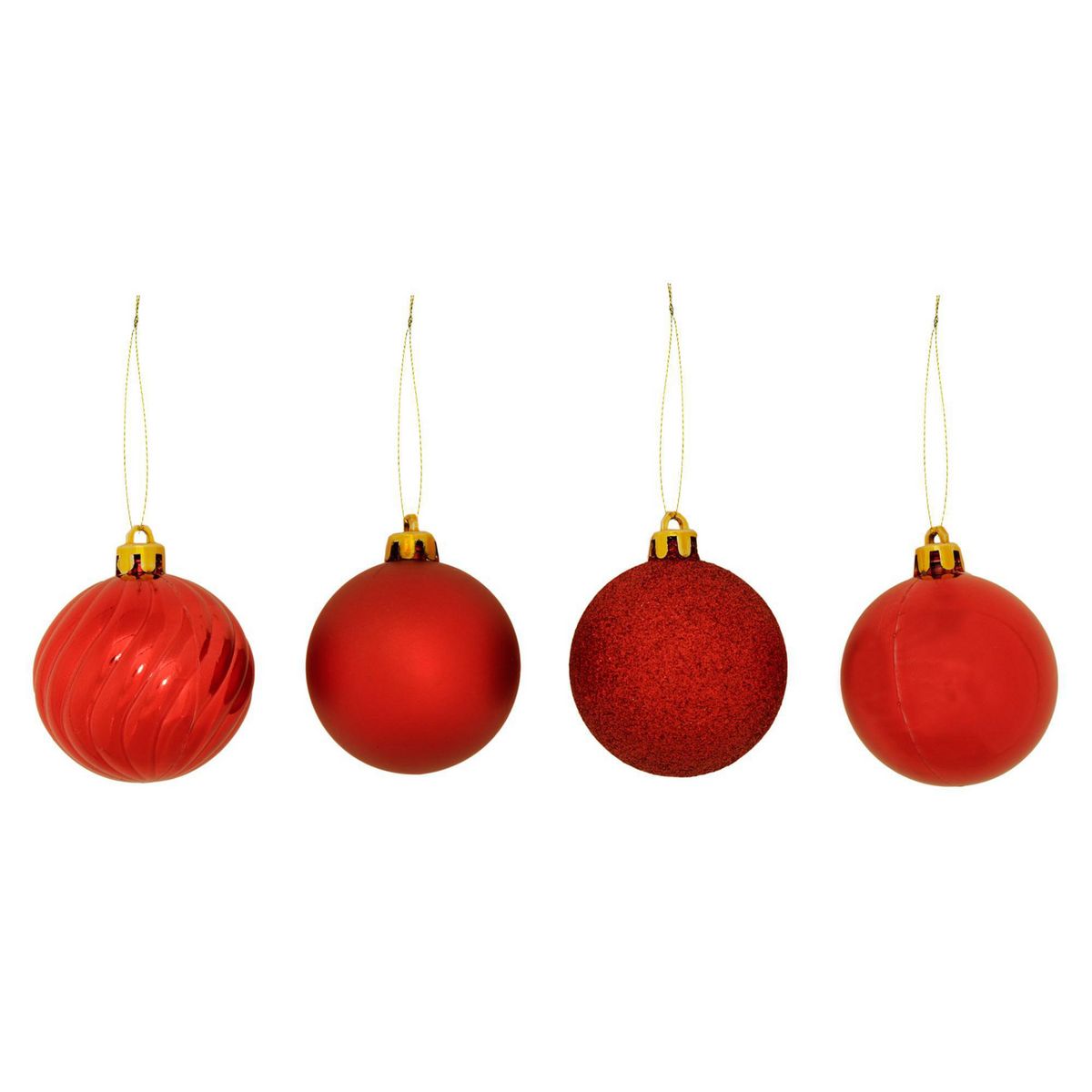 Dear Santa - Set 50 esferas de plástico Navidad mix rojo 6 cm