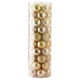 Set 50 esferas de plástico Navidad mix oro 6 cm
