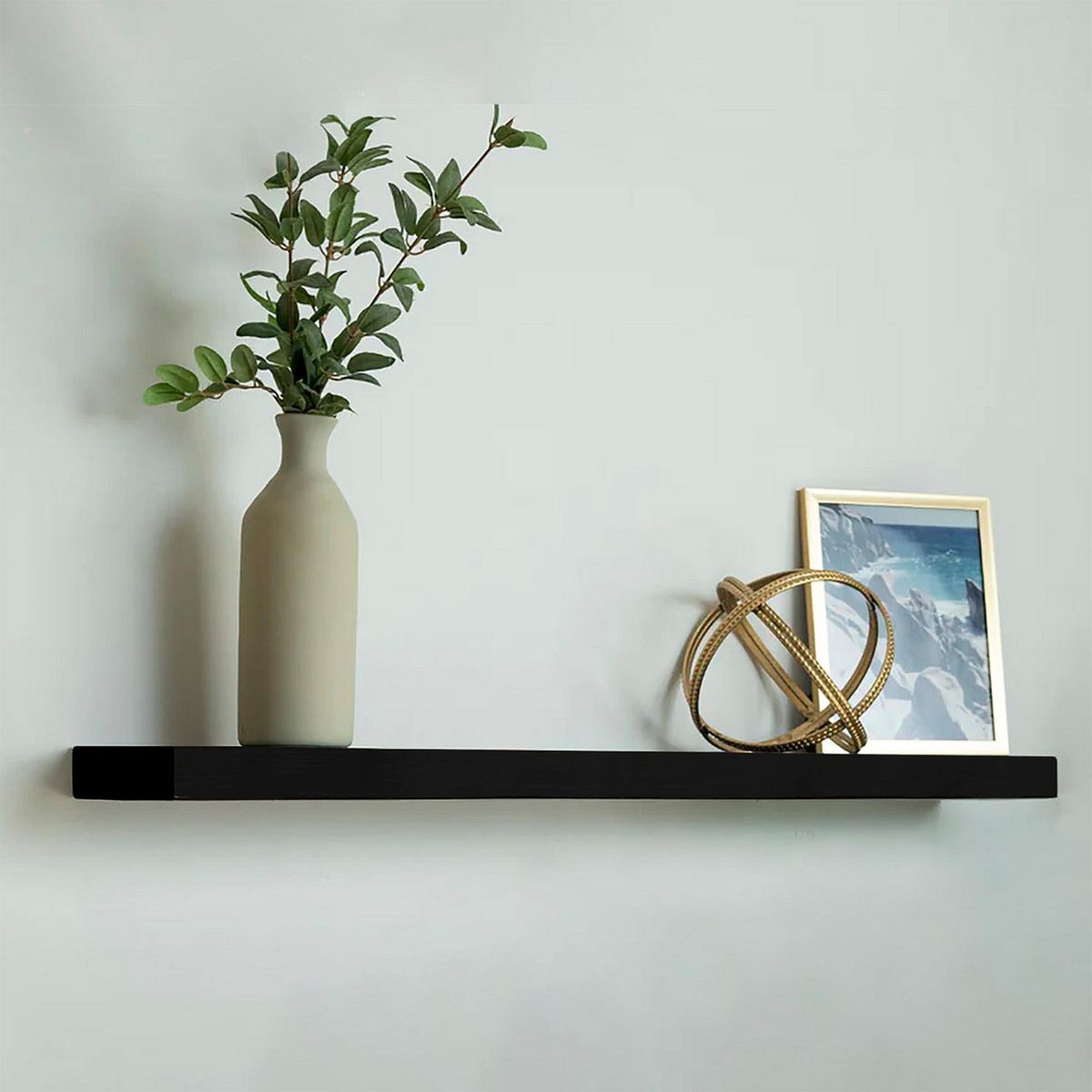 Just Home Collection - Repisa negro 25 x 120 x 3.8 centímetros