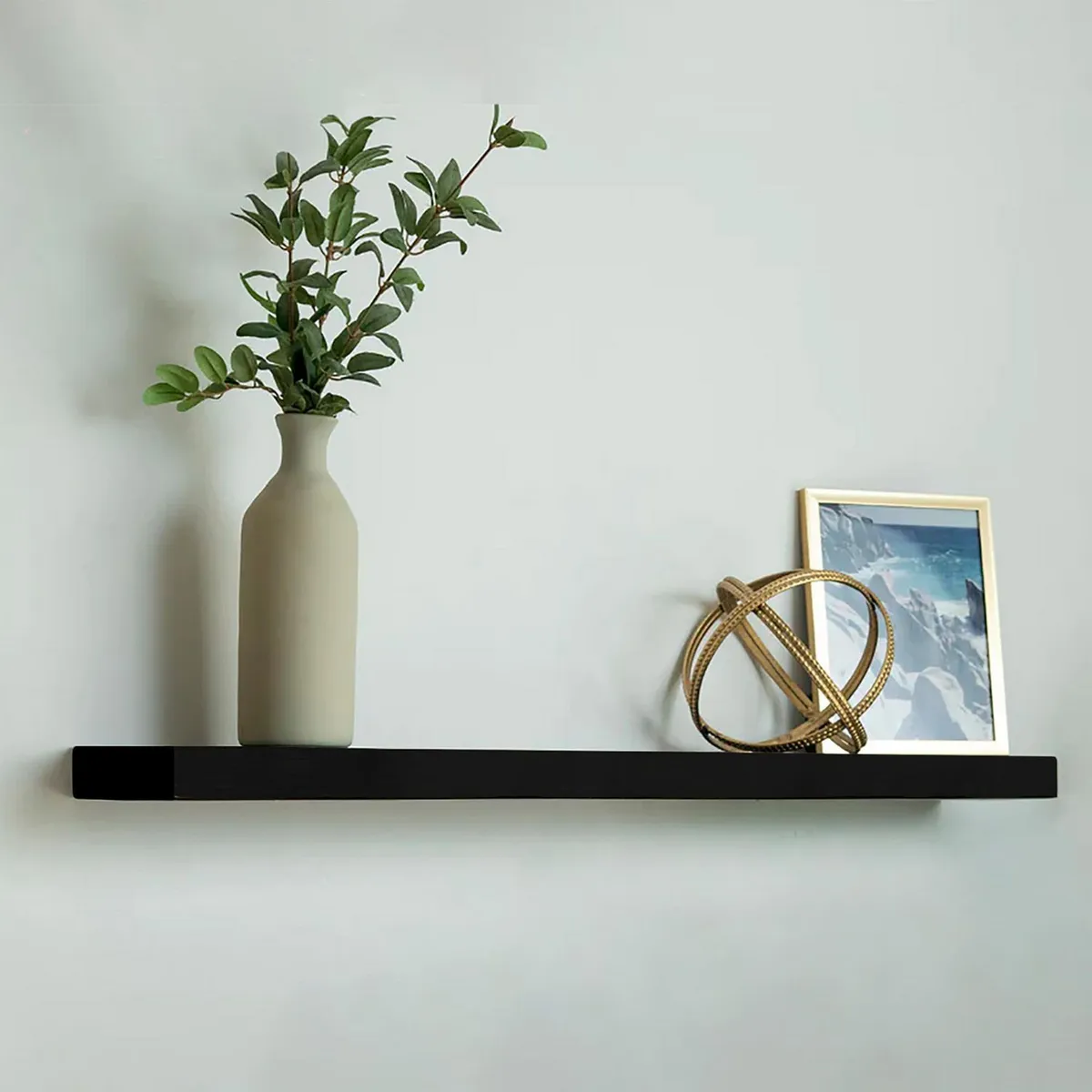 Just Home Collection - Repisa negro 25 x 120 x 3.8 centímetros