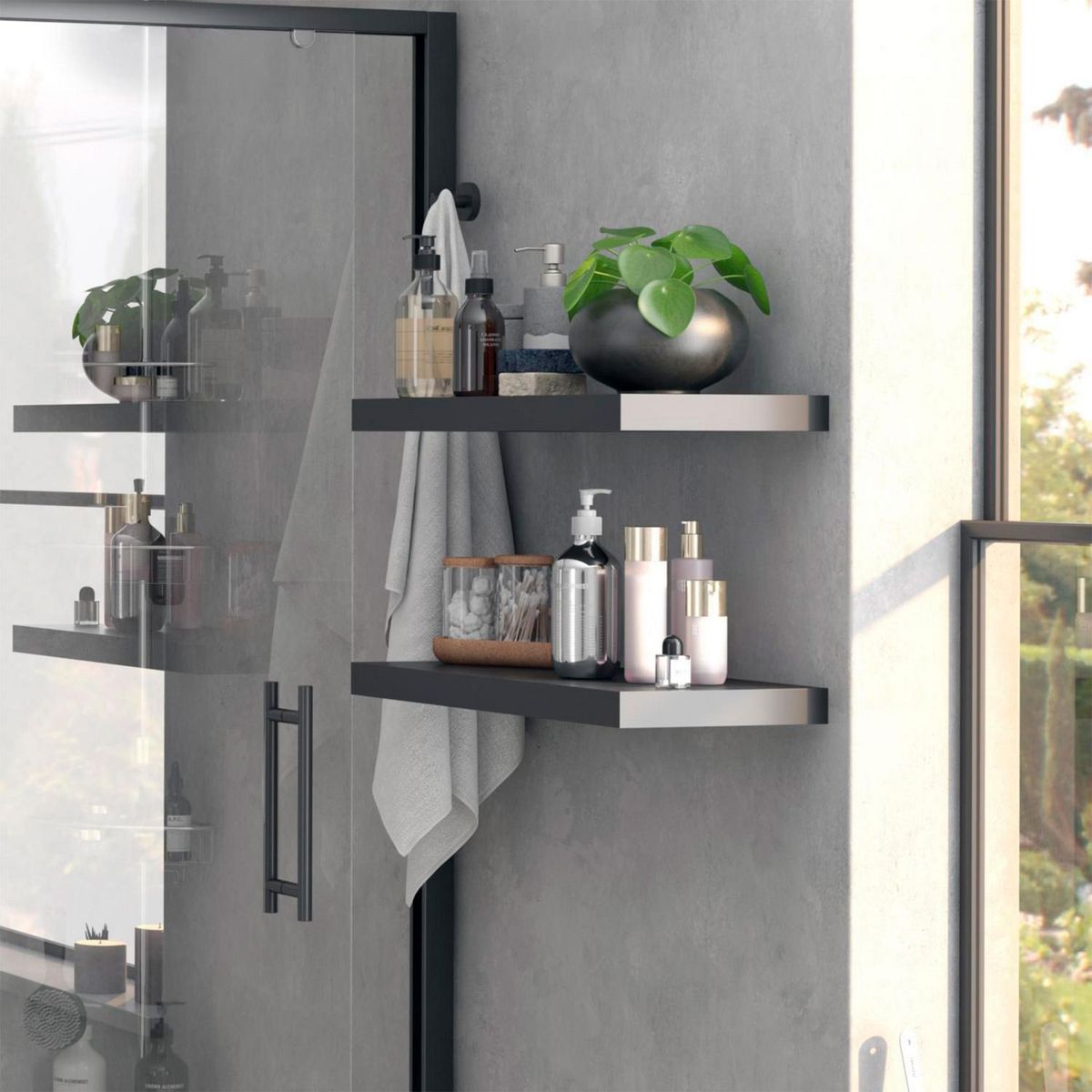 Repisa negro 25 x 80 x 3.8 cm, marca Just Home Collection - Foto 2