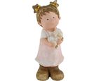 Figura decorativa de Niña y borreguito en poliresina de 47 cm