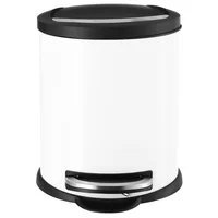 Bote de Basura Metálico con Pedal Lunar de 12L Blanco