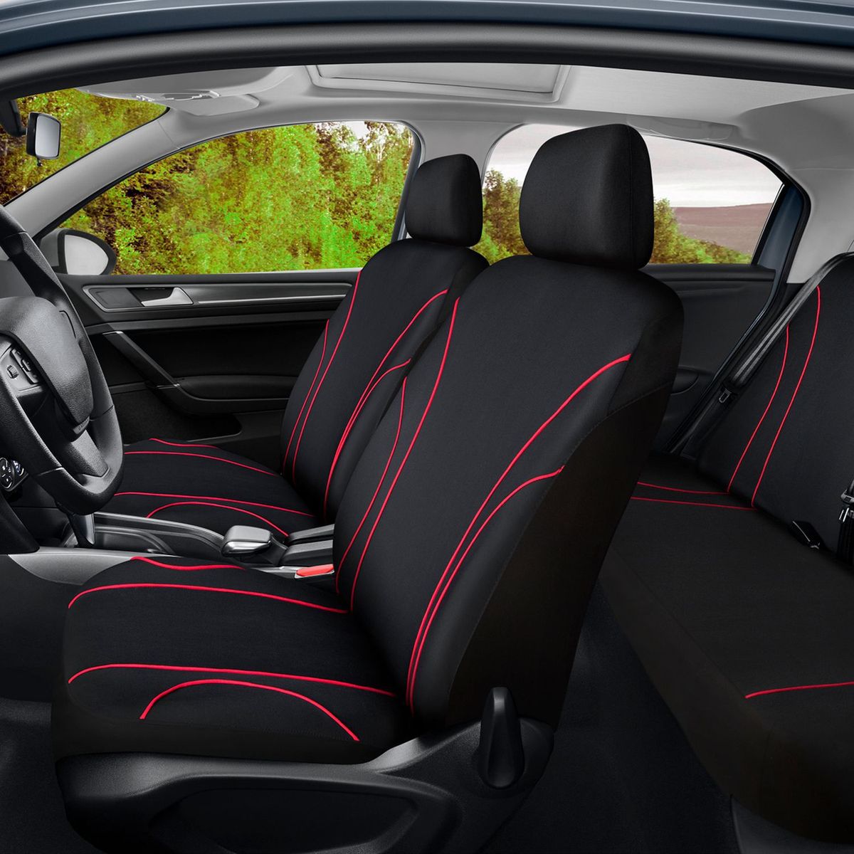 Set de fundas para asientos rojo 9 piezas, marca Autostyle - Foto 2