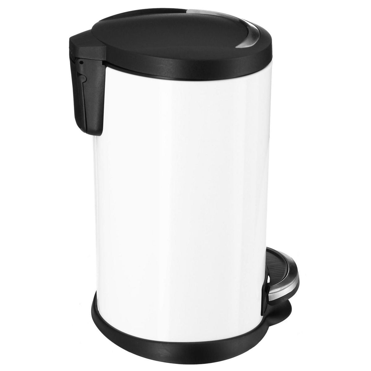 Just Home Collection - Bote de Basura Metálico con Pedal Lunar de 5L Blanco