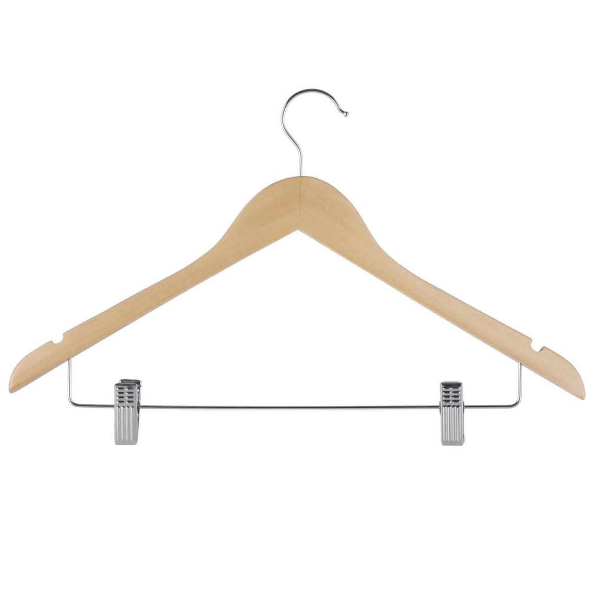 Colgador para ropa con clips madera natural, marca Just Home Collection - Foto Principal