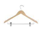 Colgador para ropa con clips madera natural