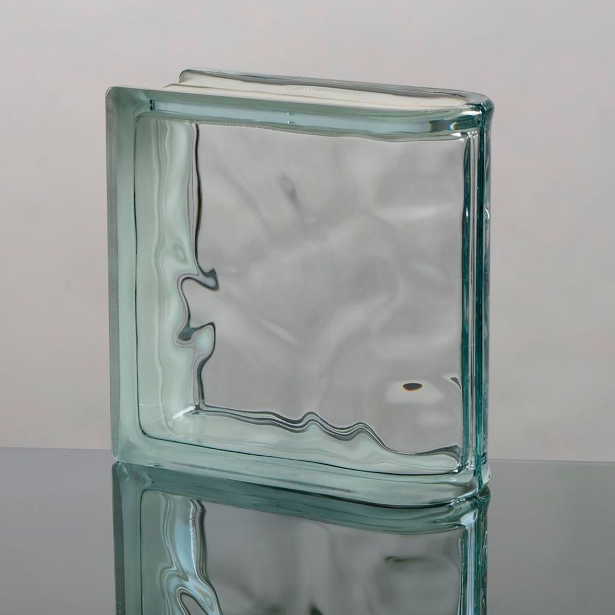 Holztek - Bloque de vidrio transparente terminación curva