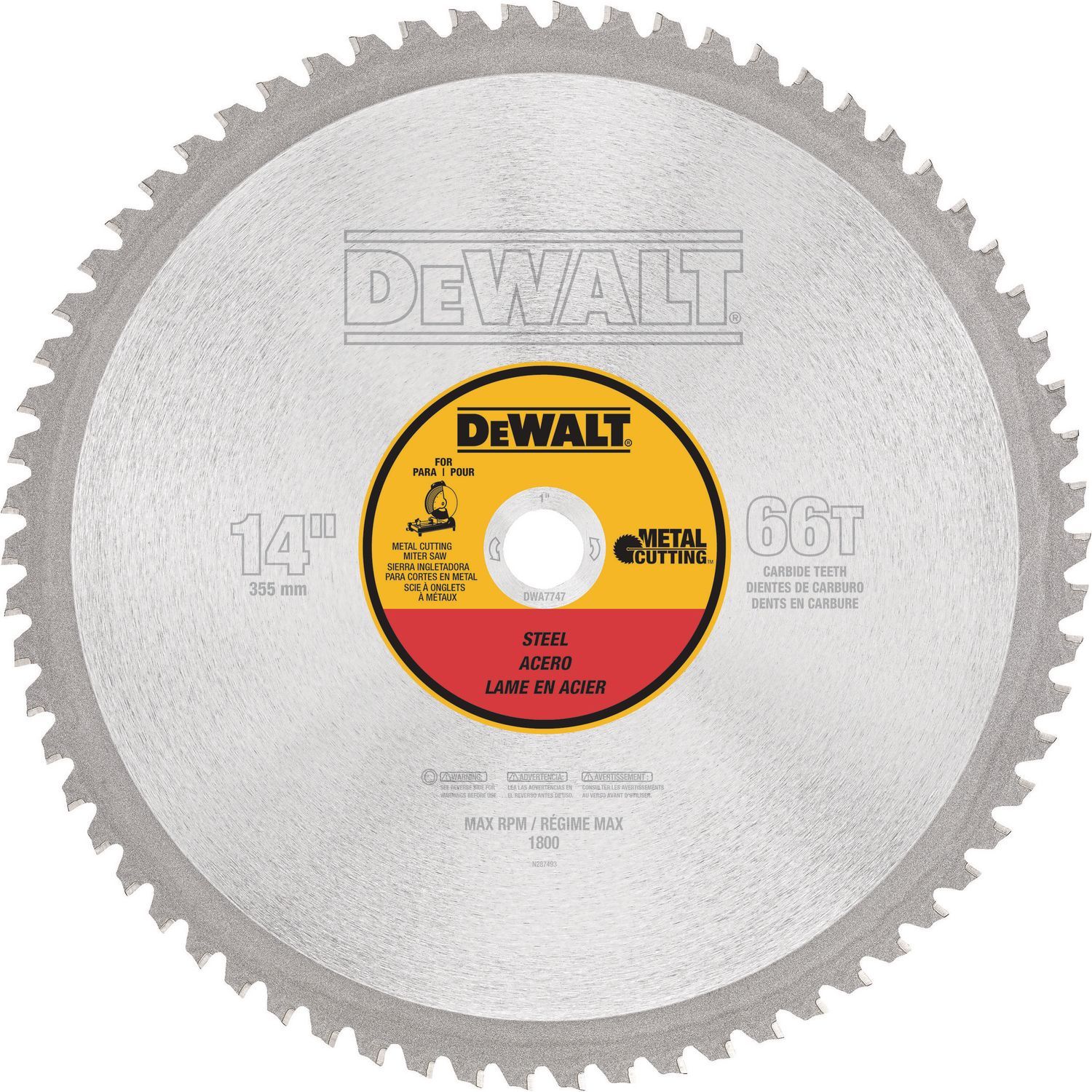 Dewalt - Disco Sierra Corte de Metales Ferrosos de Calibre Grueso 14"
