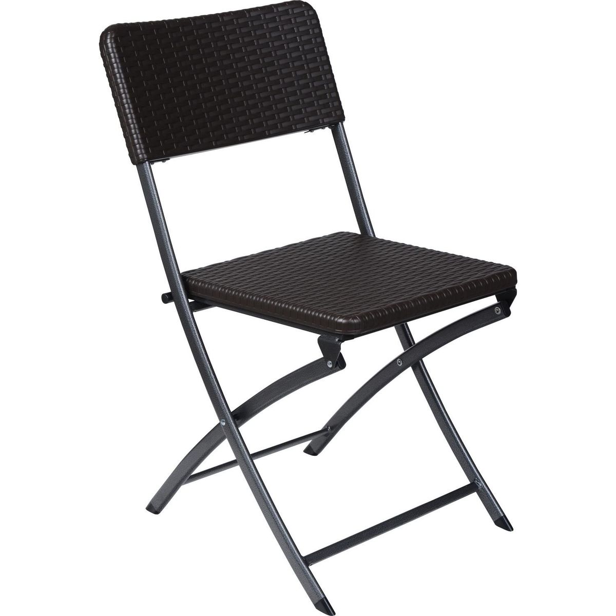Silla plegable tipo ratan chocolate, marca Just Home Collection - Foto Principal