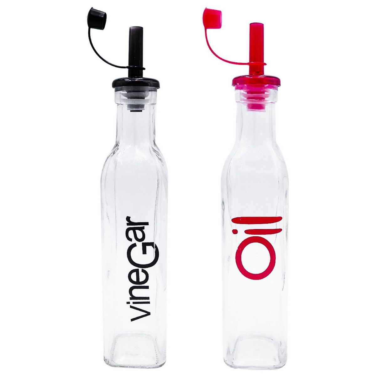 Top Choice - Juego aceitero más vinagrero rojo negro