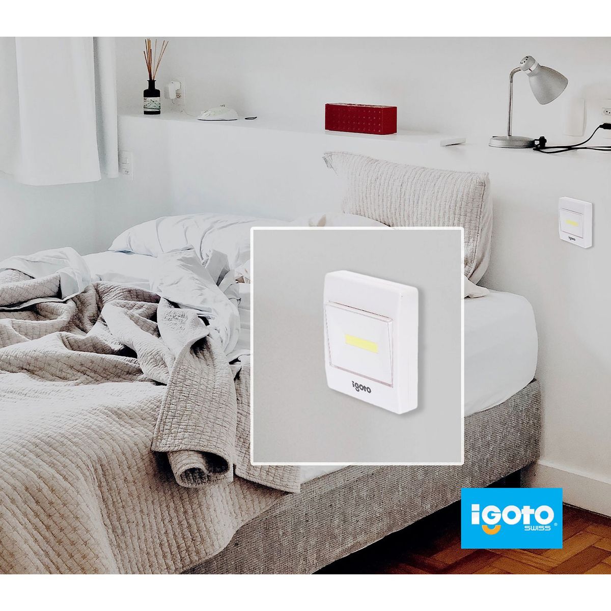 Igoto - Lámpara de Pilas Cuadrada