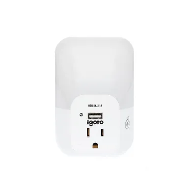 Lmpara Luz De Noche con Contacto y Salida Usb