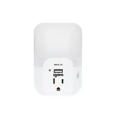 Lámpara Luz De Noche con Contacto y Salida Usb