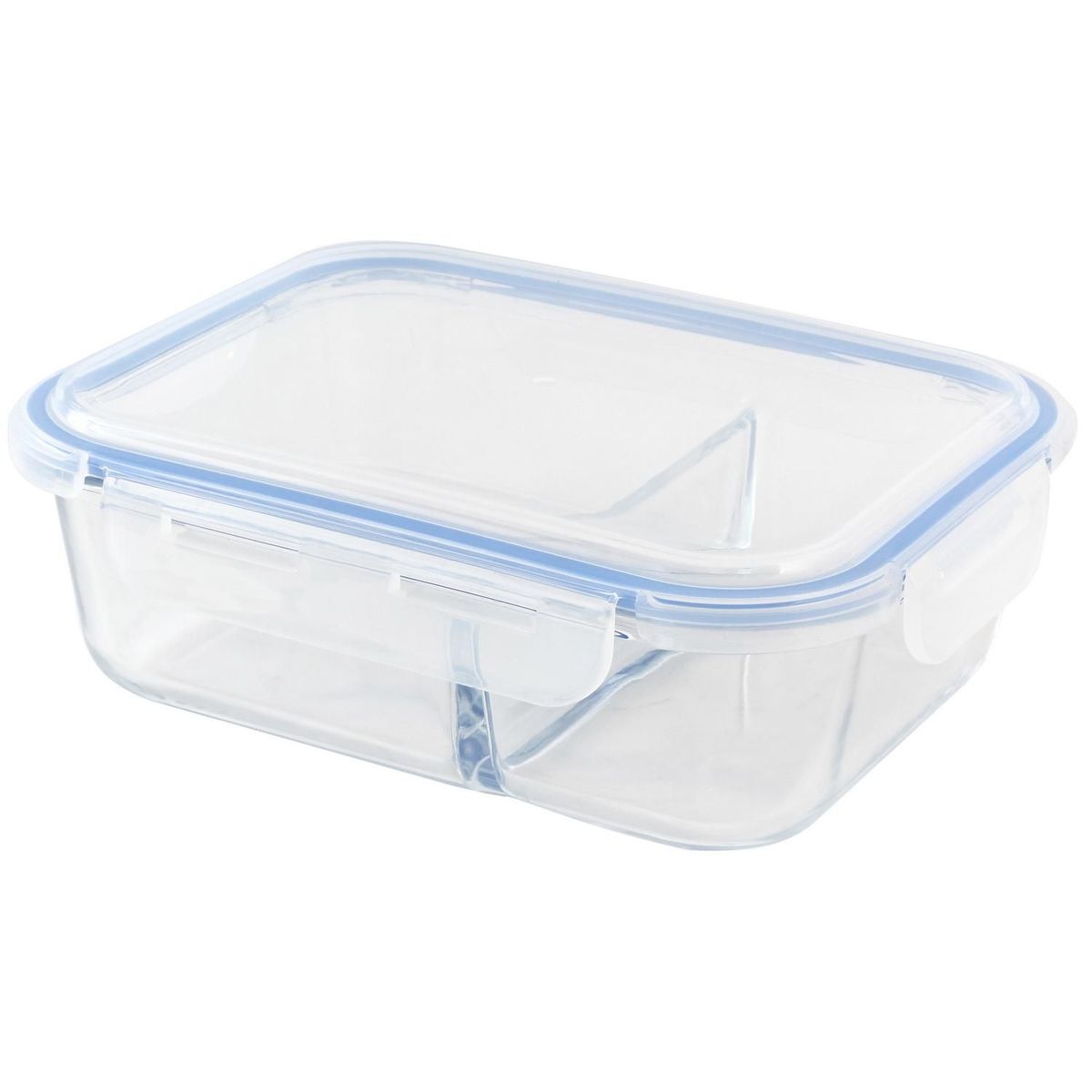 Just Home Collection - Contenedor vidrio 2 divisiones rectangular 1.52 Lt