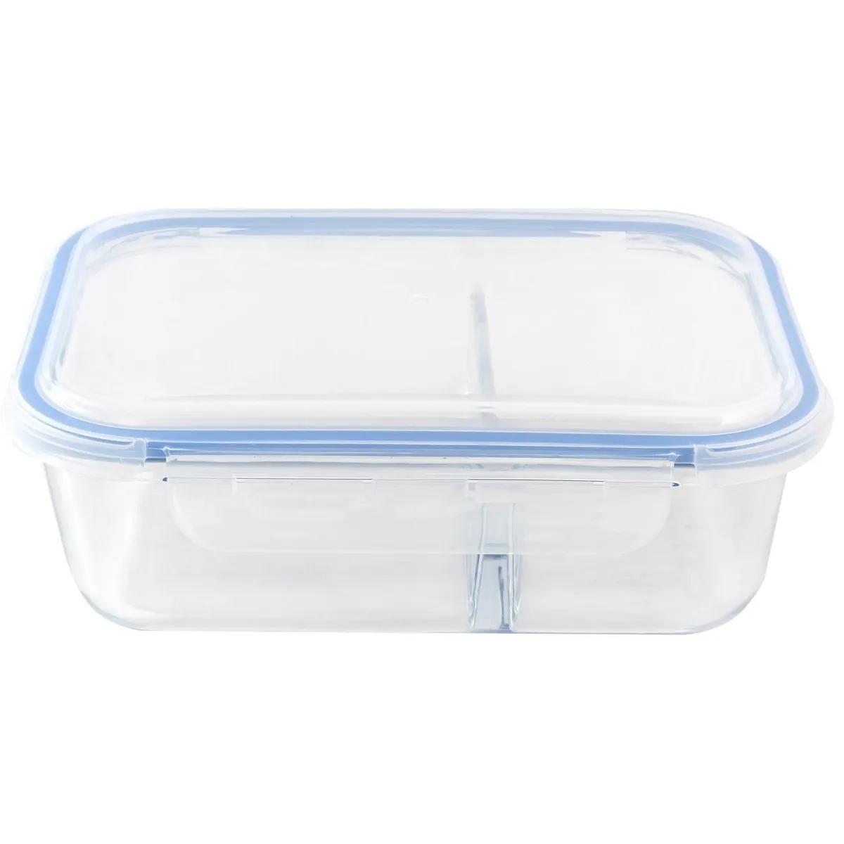 Just Home Collection - Contenedor vidrio 2 divisiones rectangular 1.52 Lt