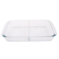 Asadera Rect Vidrio c/ división 2,2 L
