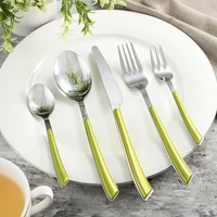 Juego cubiertos 20 piezas verde oscuro