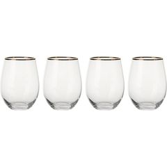 Setx4 Vaso Ribete Gold