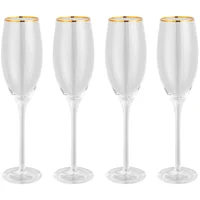 Set Copa Flute Ribete Gold