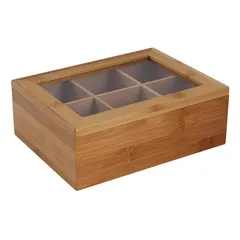 Caja porta té bambú