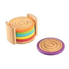 Portavasos redondos c/silicón set 6 pzas