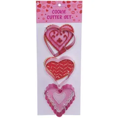 Set 3 cortadores para galletas en forma de corazón