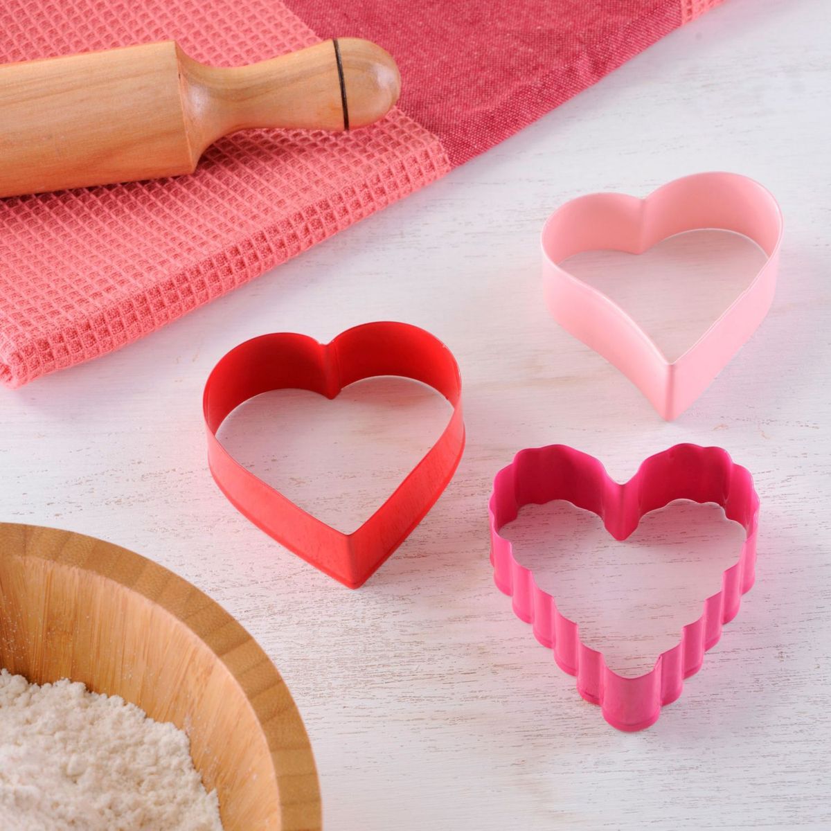 Casa Bonita - Set 3 cortadores para galletas en forma de corazón