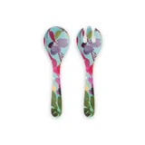 Set 2 cubiertos melamina flor aqua Fantasy Garden