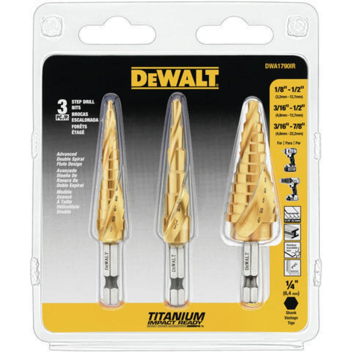 Dewalt - Juego 3 Brocas Escalonadas De Impacto
