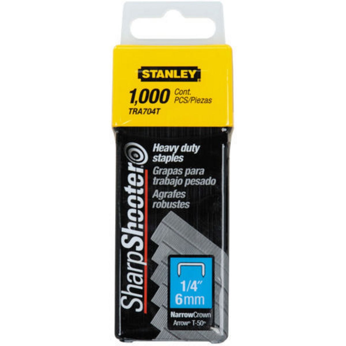 Stanley - Grapas corona angosta 1/4 pulg  1000 pz