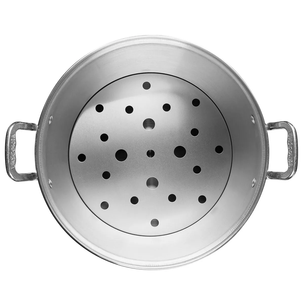 Vasconia - Vaporera de aluminio + tapa de vidrio con escape de vapor