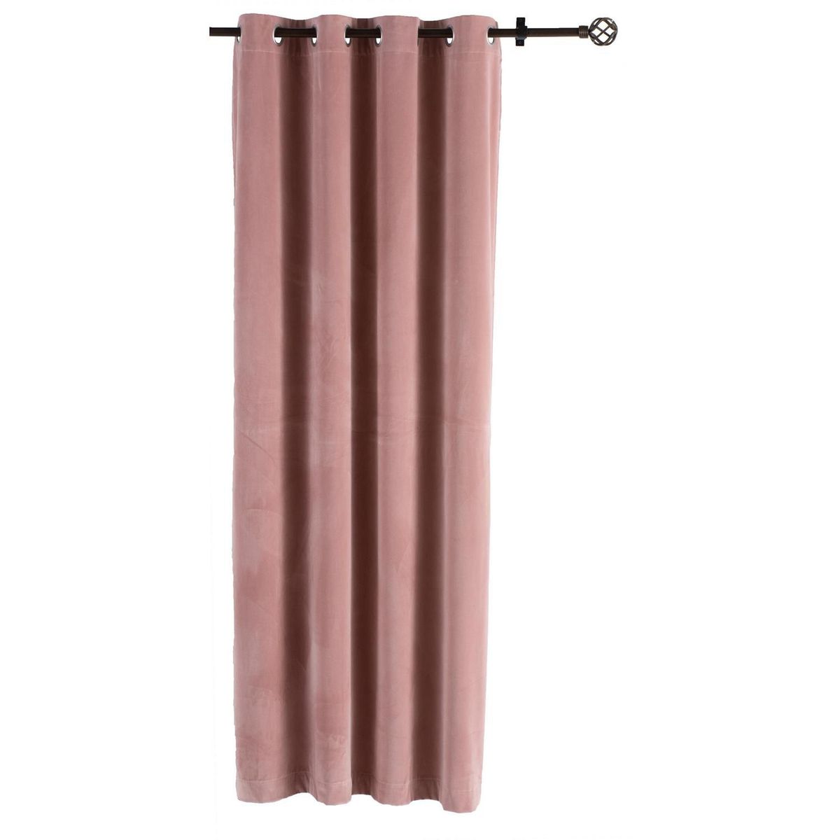 Just Home Collection - Cortina terciopelo rosa 135x220 cm.