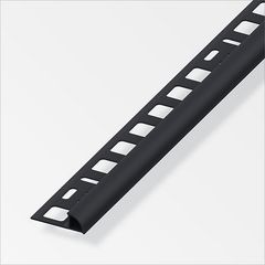 Perfil Azulejos "P" 10 x 19 mm pvc Negro 2.5 m