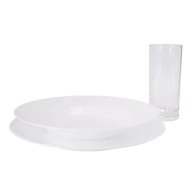 Juego de vajilla Espaa blanca Opal Glass 12 piezas