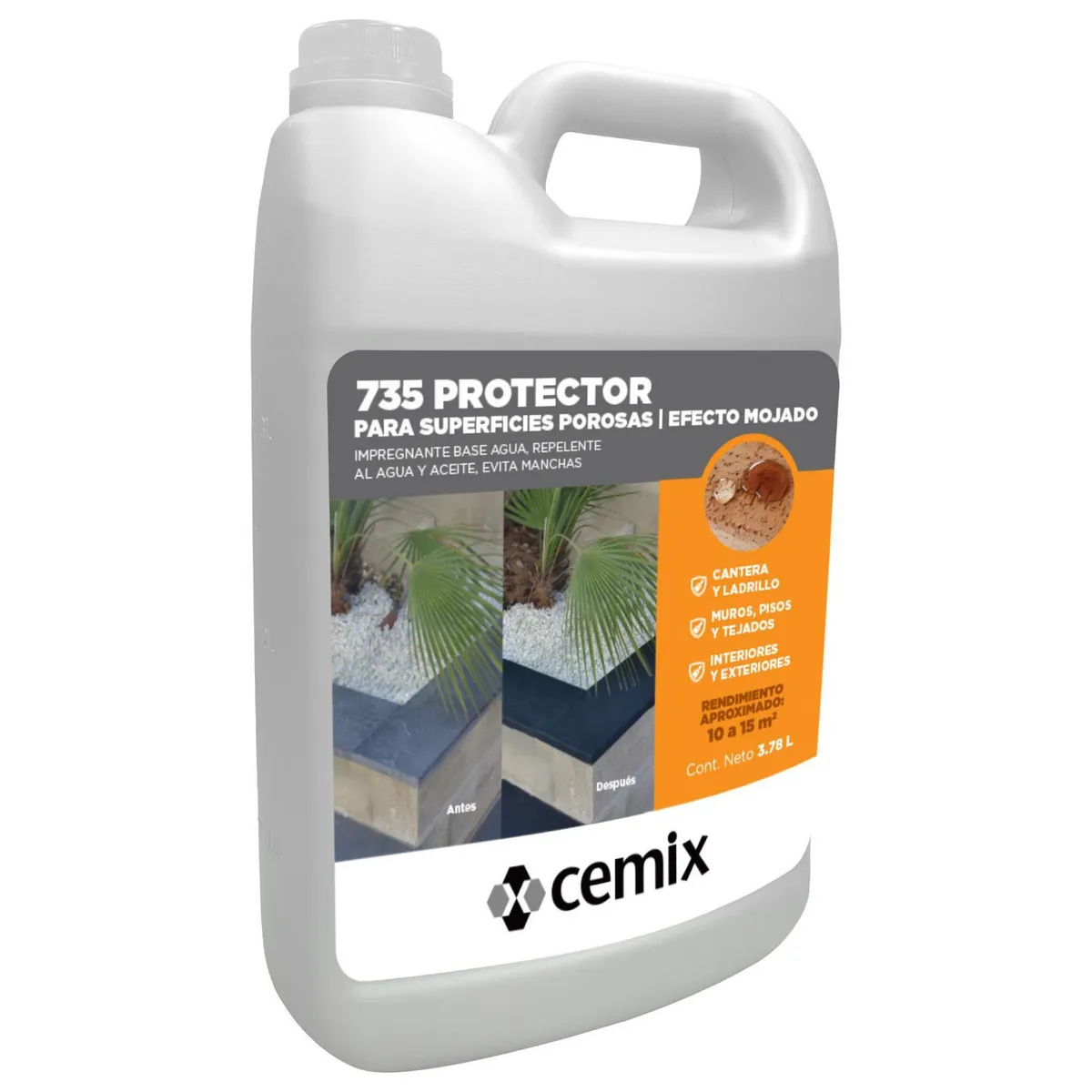 Cemix - Protector de Superficies Porosas Efecto Mojado Cemix - 3.8 litros