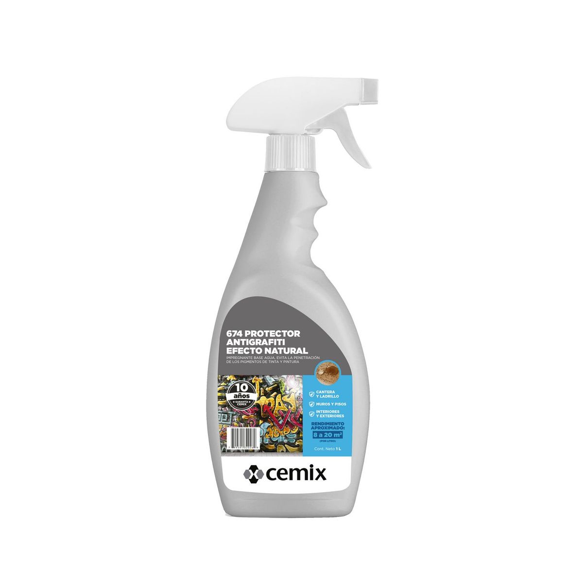 Proteccion Antigrafiti 1L, marca Cemix - Foto Principal