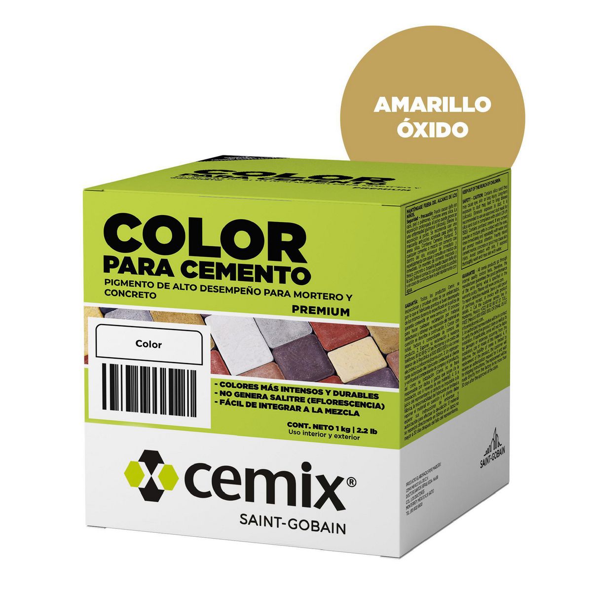 Cemix - Color Para Cemento Amarillo Ox. 1Kg.